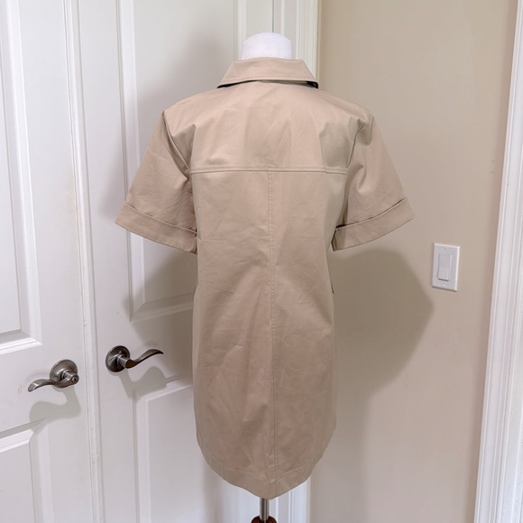 NWT J. Crew Gamine Utility Inspired Tan Khaki Short Sleeve Shirt Dress Size 14 - Picture 8 of 11